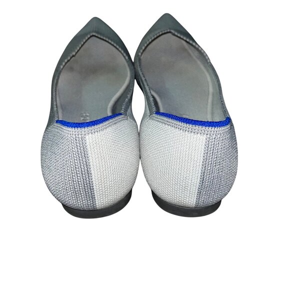 Rothy’s Pointed Flats Women’s 10.5 Gray Blue Trim Knit Used - Picture 4 of 14